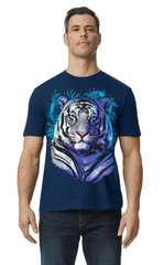 White Tiger Lover Zoo Animal Tiger blue T-Shirt Unisex Tiger Graphic Shirt Gift