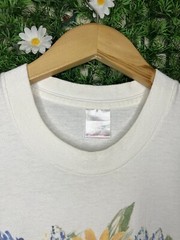 Vintage 1996 Sunflowers Outdoor Nature Art T-Shirt Large White USA Made FOTL SEE