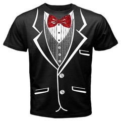 Tuxedo t-shirt, with glitter bow tie