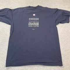 Bayside T-Shirt Men XL Blue Graphic Short Sleeve Barack Obama 2008 Change Electi