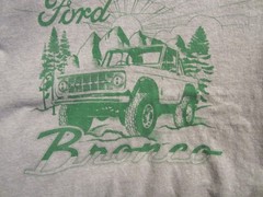 Ford Bronco T Shirt Size L Gray and Green