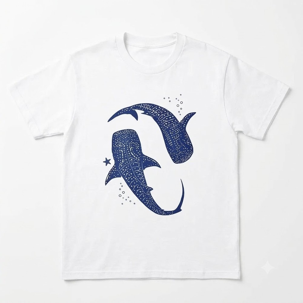 Whale Shark Graphic Ocean Marine Life White T-Shirt