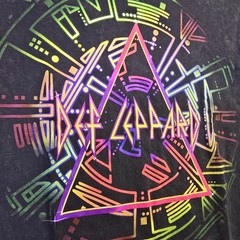 DEF LEPPARD SHIRT Mens Small Black Tie Dye CASUAL METAL Rock Music Concert NWT