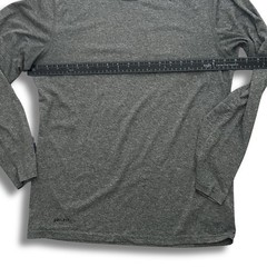 Nike Dri-FIT Mens Long Sleeve Shirt Heather Gray Tech Workout Gym Tee Medium