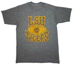 Vintage 70s 80s LSU Tigers Football Tee T Shirt Small Single Stitch Gym Work Out