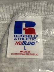 Vintage 90s Cropped T-shirt Large BOSS Russell Athletic Gray NUBLEND NOS
