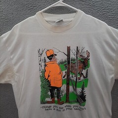 Vintage Cal Cru Shirt Adult Extra Large White Single Stitch Nature Grunge 90s *