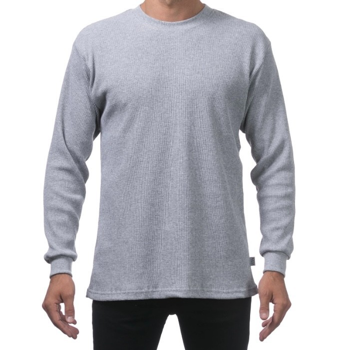 Pro Club Men’s Heavyweight Cotton Long Sleeve Thermal Top Crew Neck Mens
