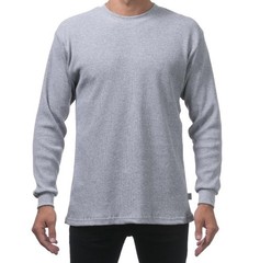Pro Club Men’s Heavyweight Cotton Long Sleeve Thermal Top Crew Neck Mens