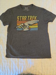 Star Trek Distressed Vintage Look T-Shirt L Gray