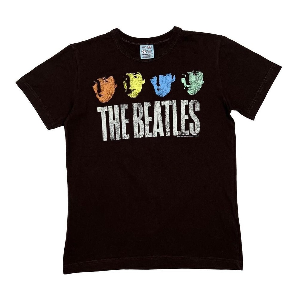 THE BEATLES (2009) John Paul George Ringo Pop Rock Band T-Shirt XS Brown