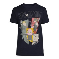 Spy X Family Mens Manga Series Navy Blue Kanji Shirt NWT Medium