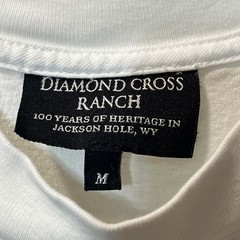 Diamond Cross Ranch White T-Shirt Tee Men’s Size Med Jackson Hole Wyoming Cowboy