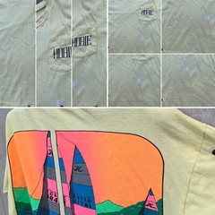 vintage Hobie pocket tee graphic t shirt single stitch c 1989 80s 1980s