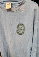 Surf Shirt Mens Large Blue Cheater Five Sex Drugs Rock N Roll Hawaii FLAWED G*