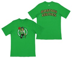 FISLL NBA Men’s Boston Celtics Team Color, Name and Logo Premium T-Shirt