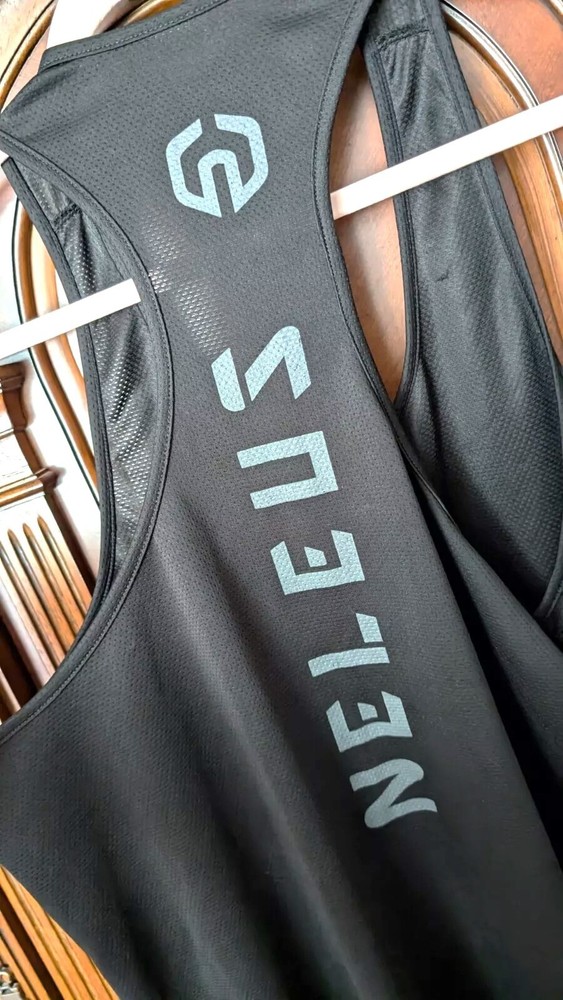 NELEUS ‘Dry Fit Logo Muscle’ Mesh Tank Top Men’s L Gym Workout Exercise Blk NEW!