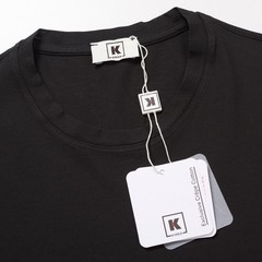 Kiton KIRED “Baciomc” Black Exclusive Crepe Cotton T-Shirt Slim 2023