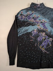 Vintage 90s Kombi Ski Turtleneck Shirt All Over Print AOP Skiers Longsleeve S