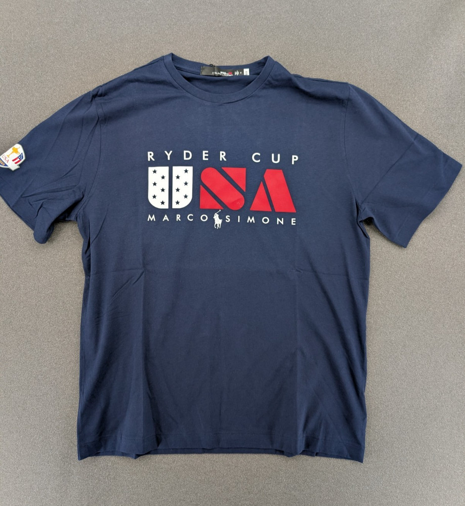 RLX Ralph Lauren 2023 Ryder Cup USA Marco Simone Tee Navy Medium NWT
