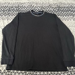 Oakley Shirt Black Performance Mock Neck Logo Long Sleeve Custom Fit Size M Y2K