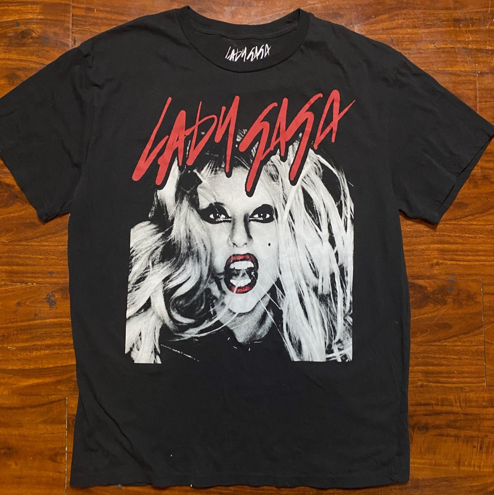 Lady Gaga Born This Way Large Print Black Unisex Graphic Tee SZ XL