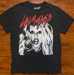 Lady Gaga Born This Way Large Print Black Unisex Graphic Tee SZ XL