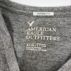 Y2k American Eagle Mens Shirt XXXL Gray Graphic Tee Vintage Fit Felt Applique