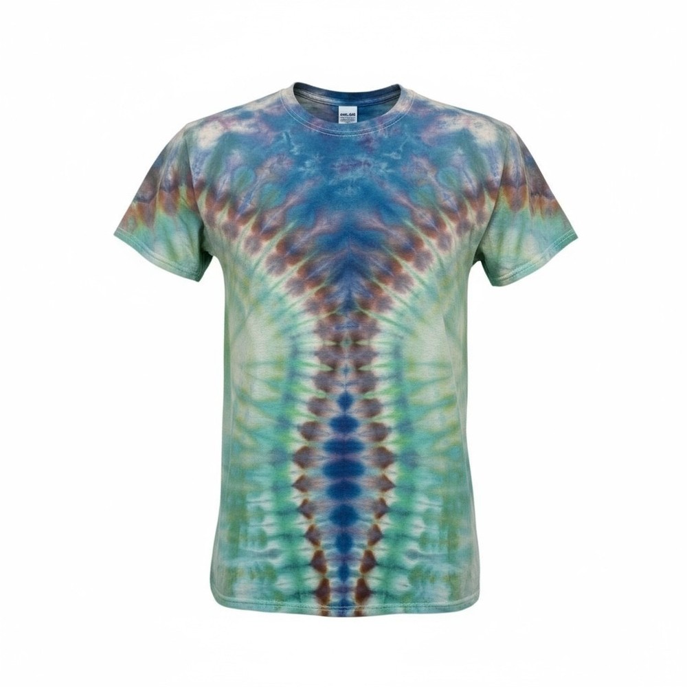 Tie Dye Cotton T-Shirt Colorful Hippie Pattern Short Sleeve Casual Top Mens M