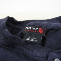 Ariat Shirt Mens Extra Large Blue Henley FR Fire Resistant Cat 2 Workwear