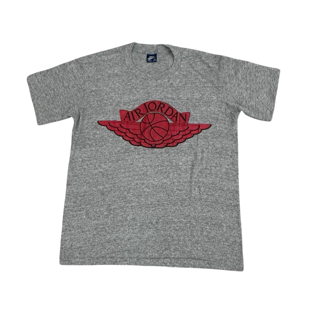 VTG Nike Air Jordan Wings Logo T-Shirt 80s Men’s XL Grey Made USA Single Stitch