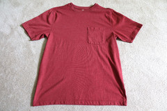 Outdoor Life River Washed Tee Shirt Mens Medium Red Pocket Short Sleeve