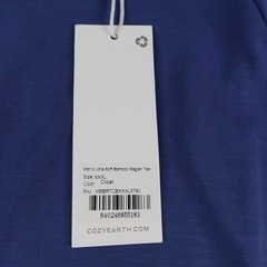 NEW Cozy Earth Ultra Soft Bamboo Raglan Tee Men’s Size 3XL XXXL Cobalt Blue NWT
