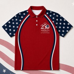 USA 250th Anniversary Golf Polo Shirt 1776-2026 American Flag Patriotic (S-5XL)