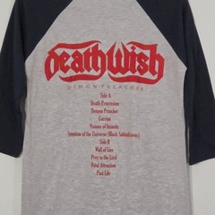 DEATHWISH Demon Preacher L LARGE Raglan Gray Mens Band Logo