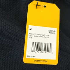 NWT Carhartt MEDIUM Relaxed Fit Heavyweight L/S Henley Pocket Thermal Shirt Navy