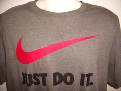 NIKE: Men’s Gray Short Sleeve Tee Shirt Large “Just Do It” Logo