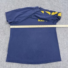 Soffe Vintage Navy Logo Long Sleeve T-Shirt Fits Men’s Size Large Blue Yellow