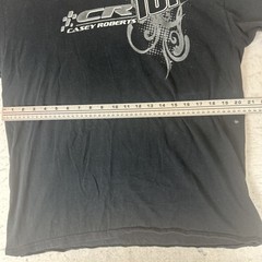 Vintage Y2K Casey Roberts 101 Two Sided Graphic Racing Tee Size L Black