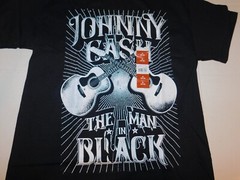 Johnny Cash Mens Black T Shirt Medium Back in Black