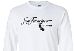 San Francisco California T-Shirt Long Sleeve Graphic Tee Unisex Apparel Custom