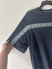 Champion Double Dry Short Sleeve Men’s Tee Shirt – GREY & NAVY LARGE Workout Gym