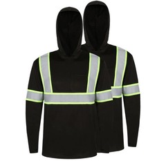2 PCS Pack Unisex High Visibility Hoodie Reflective Safety Long Sleeve