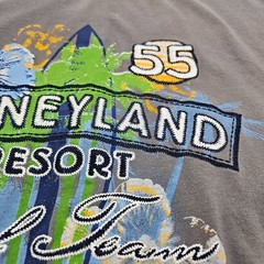 Disneyland Resort Embroidered Surf Team Men’s Shirt Size large Gray Short Sleeve