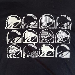 TACO BELL Work T Shirt Large Black Mexican Pizza Burrito Chalupa Employee 1308