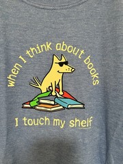 NWT When I Think About Books I Touch My Shelf Shirt XXL Teddy The Dog