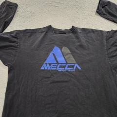 Vintage Mecca Shirt Mens XL Black Spell Out Logo Long Sleeve Hip Hop 90s Read