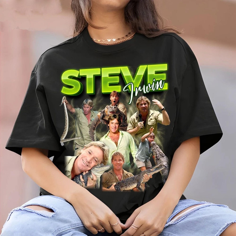 Steve Irwin Vintage Graphic 90s Tshirt Crocodile Hunter Homage Graphic T-shirt