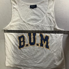 Vintage 90’s B.U.M. Equipment Tank Top USA Made Men’s Large White Gym Beach
