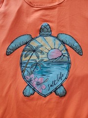 Mens Racerback Tank Tops Blue Orange Sea Life Turtles, Big Tall, sz 2XL